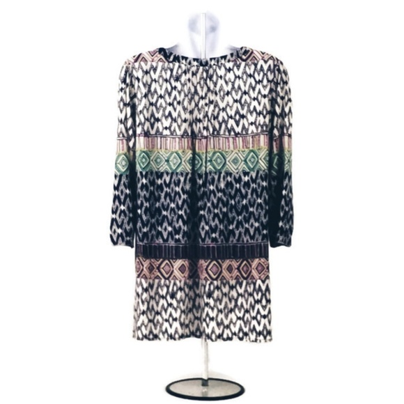 Plenty By Tracy Reese 3/4 Sleeve Multicolor Geometric Print Top Womens Medium - Picture 5 of 8